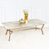 The Roman Rectangular Marble Coffee Table - ROSE GOLD (Stainless Steel) (Gold and white Stone)